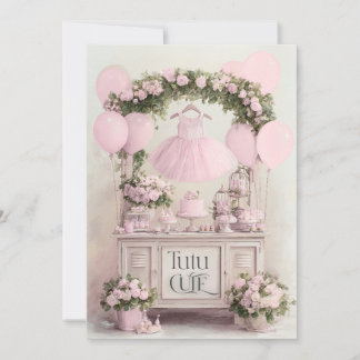 Invitation Thème de ballerine rose tutu mignon pour filles