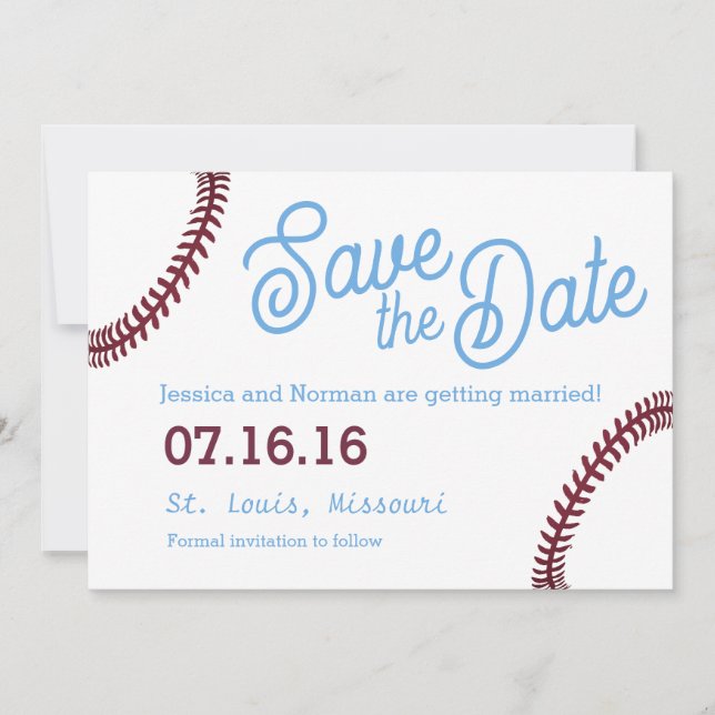 Invitation Thème de baseball Enregistrer la date (Devant)