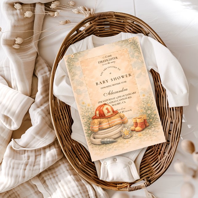 Invitation Thème de bébé pour les pompiers (Créateur téléchargé)