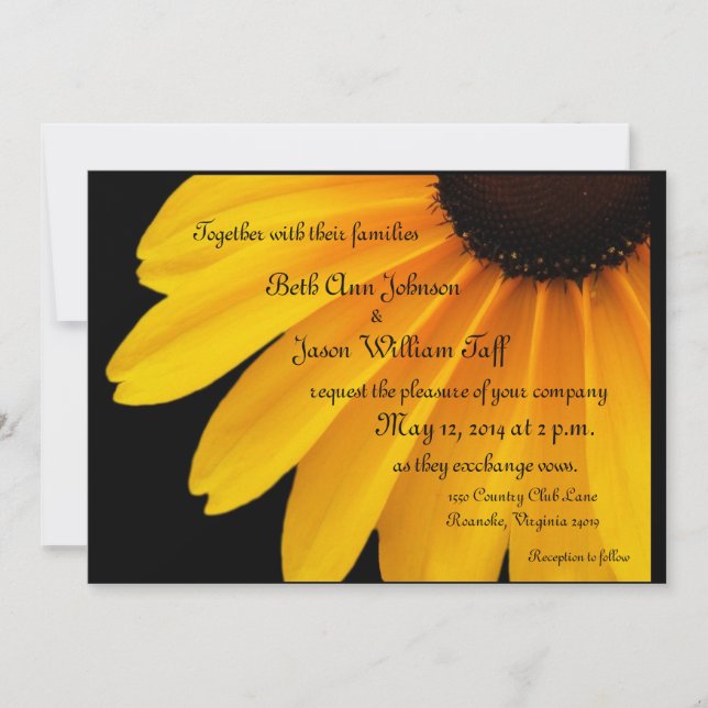 Invitation Thème de Black Eyed Susans (Devant)