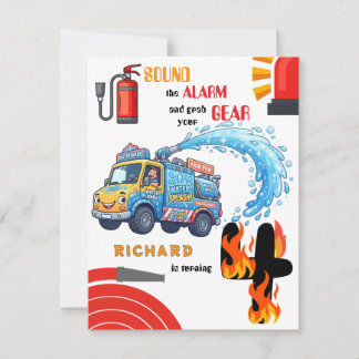 Invitation Thème de camion de pompiers pour la célébration d'