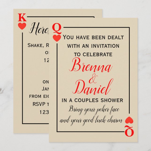 Invitation Thème de casino (Devant / Derrière)