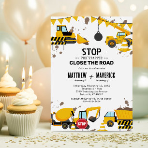 Invitation Thème de construction conjointe pour enfants fête 
