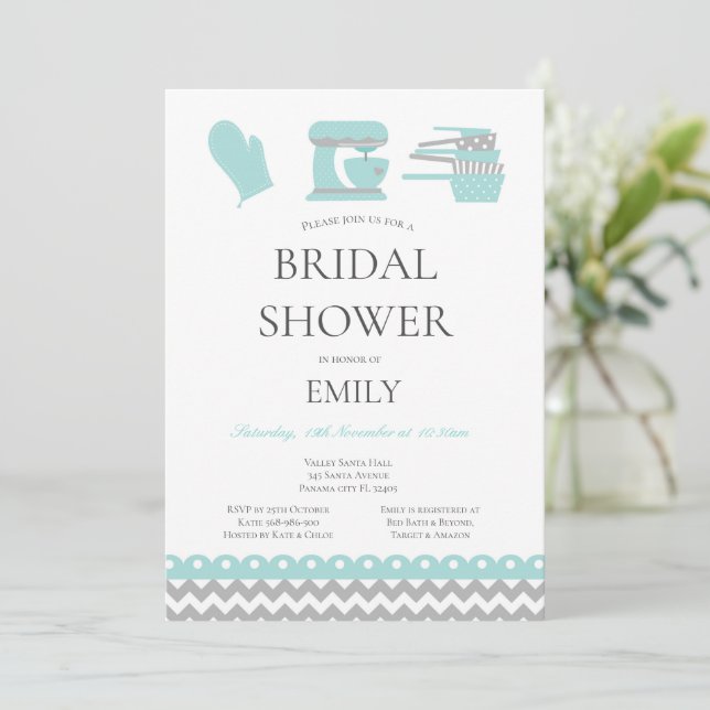 Invitation Thème de cuisine modifiable Baby Shower de mariage (Debout devant)