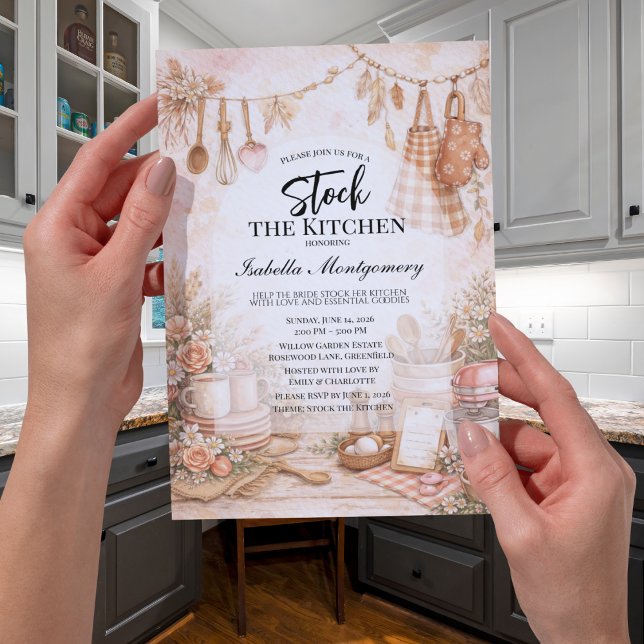 Invitation Thème de cuisine Stockez la cuisine Baby Shower po (Kitchen Themed Stock The Kitchen Bridal Shower Invitations
)
