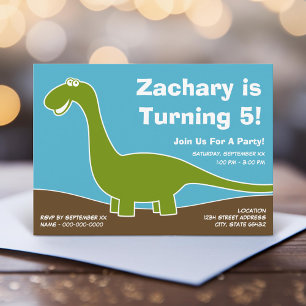 Invitation Thème de fête d'anniversaire de Dinosaur