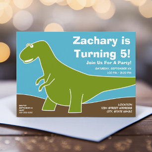 Invitation Thème de fête d'anniversaire de Dinosaur