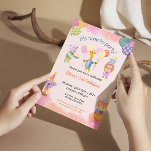 Invitation Thème de fête d'anniversaire pour enfants 