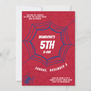 Invitation Thème de fête d'anniversaire pour enfants Super-hé