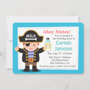 Invitation Thème de fête d'anniversaire pour garçon : Capitai