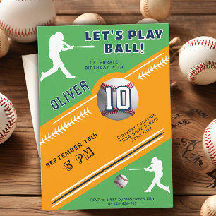 Invitation Thème de fête d'anniversaire pour joueur de baseba