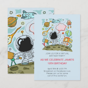 Invitation Thème de fête d'anniversaire virtuel