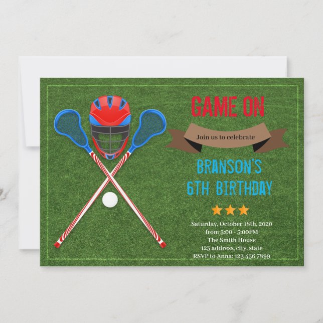 Invitation Thème de fête de crosse (Devant)