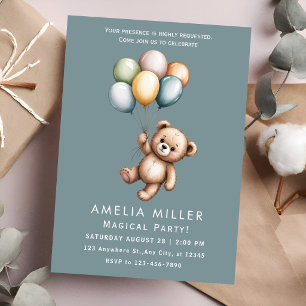 Invitation Thème de fête de l'ours doux