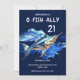 Invitation Thème de fête pour garçons pêche en haute mer au m