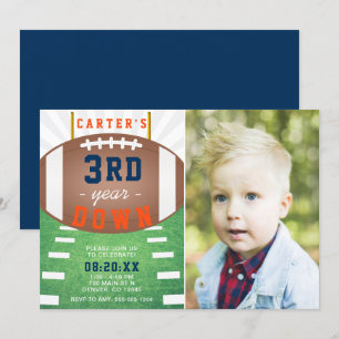 Invitation Thème de football de troisième année en bas 3ème a