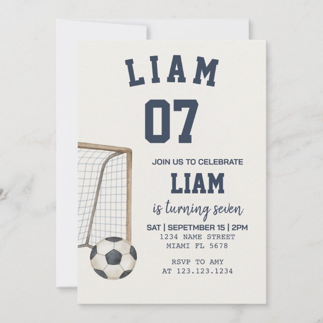 Invitation Thème de football modifiable Imprimer (Devant)