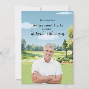 Invitation Thème de golf aquarelle photo unique 
