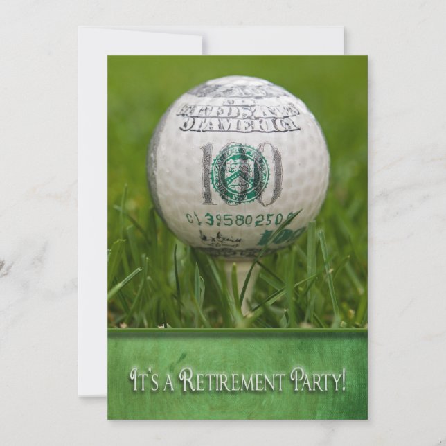 Invitation Thème de golf de la partie de retraite (Devant)