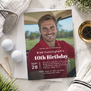 Invitation Thème de golf Photo pour une fête d'anniversaire d