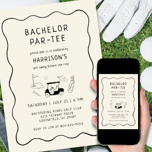 Invitation Thème de golf pour l'enterrement de vie de garçon 
