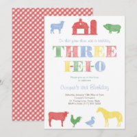 Thème de la cour de ferme Trois I-E-I-O Fête d'ann