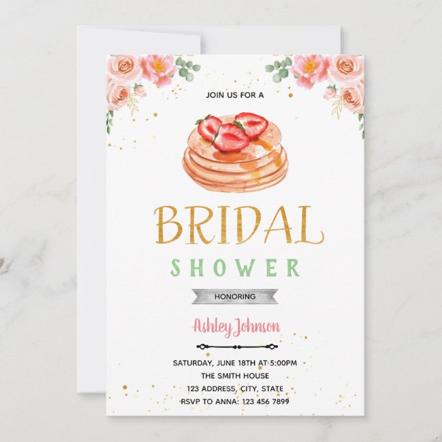 Invitation Thème de la douche à fleur de Pancakes (Devant)