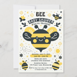 Invitation thème de la douche d'abeille