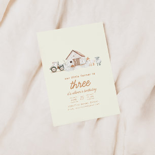 Invitation Thème de la ferme Anniversaire avec Animaux Invita