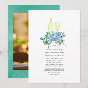 Invitation Thème de la Monnaie et du Boho Bleu Célébration de