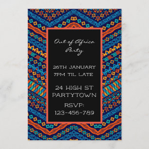 Invitation Thème de la soirée motif d'art africain