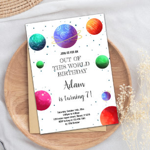 Invitation Thème de l'espace extra-atmosphérique coloré pour 