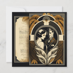 Invitation Thème de mariage Art déco