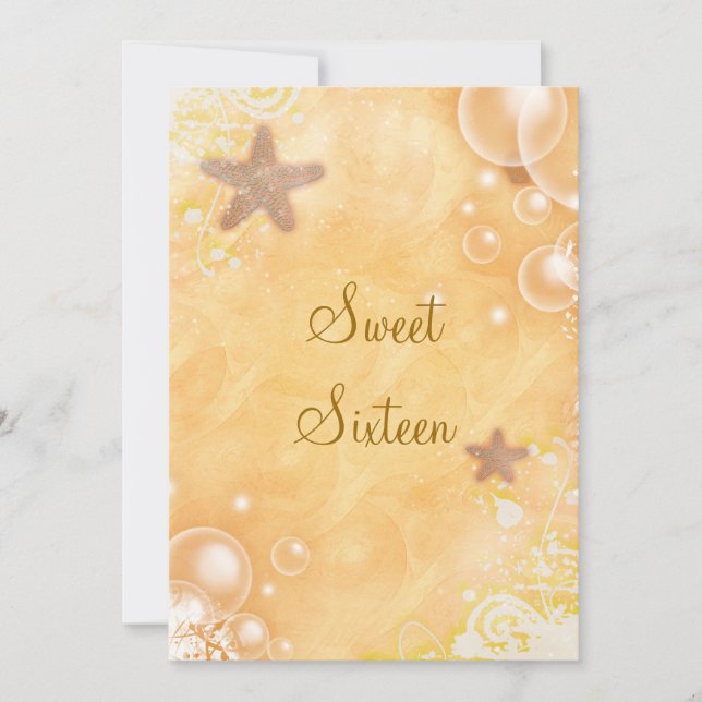 Invitation Thème de mariage de plage fête d'anniversaire cora (Devant)