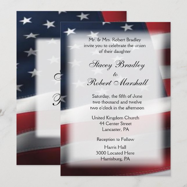 Invitation Thème de mariage des Mariages militaires Invitatio (Devant / Derrière)