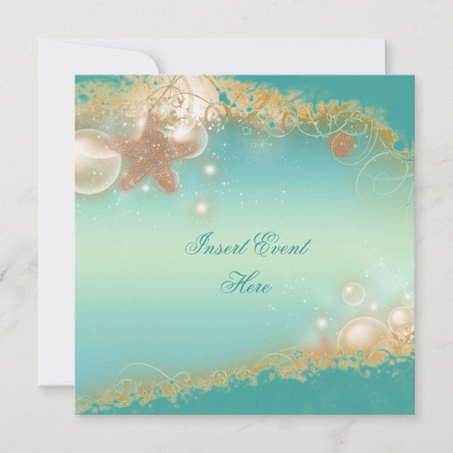 Invitation Thème de mariage élégant sur la plage (Devant)
