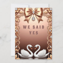🌸 Thème de mariage Rose Gold White Swans 💖