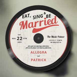 Invitation Thème de musique Vintage Retro Vinyl les années 70