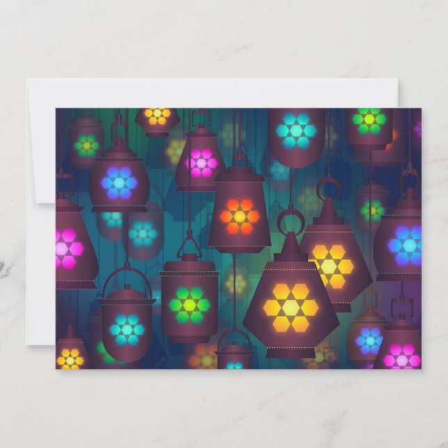 Invitation Thème de partie de lanternes de mille et une nuits (Devant)