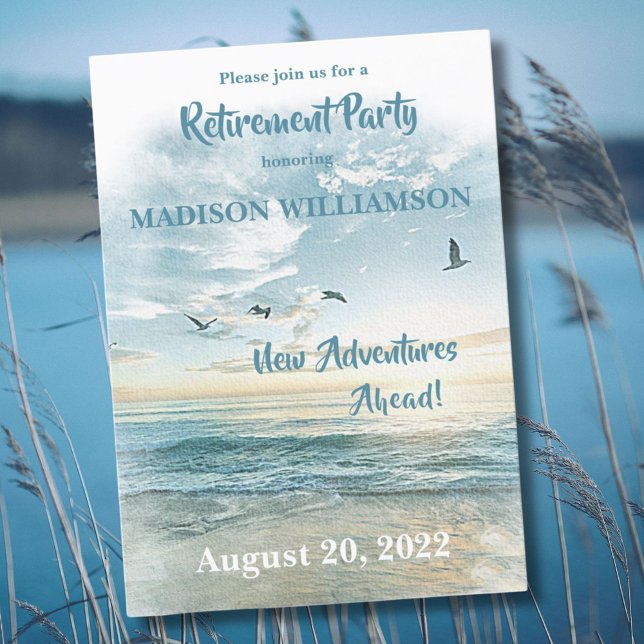 Invitation Thème de plage de la fête de retraite (Créateur téléchargé)