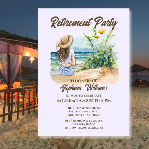 Invitation Thème de plage pour la retraite des femmes Élégant