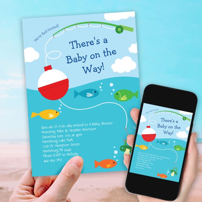 Invitation Thème de poisson Baby shower de pêche pour pêcheur (Créateur téléchargé)