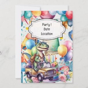 Invitation Thème de rentrée scolaire Dinosaure pour étudiant 