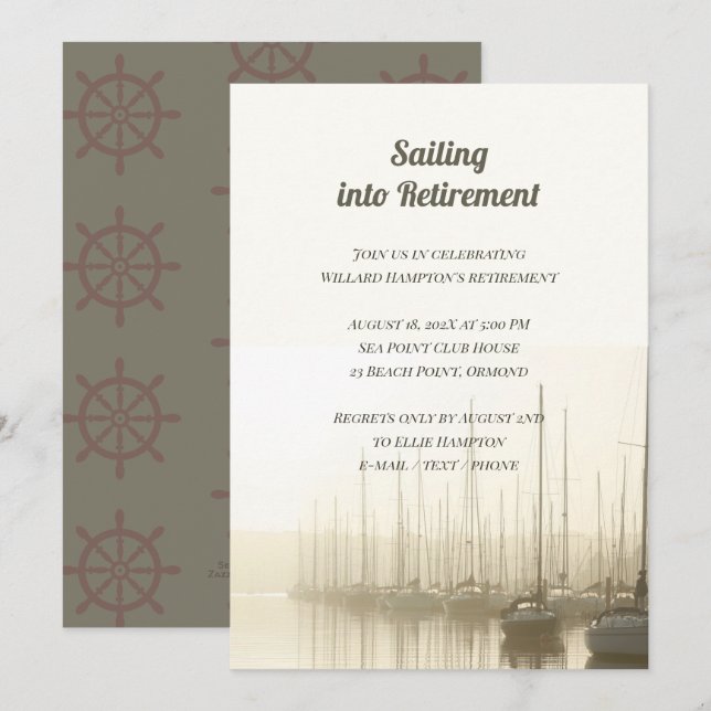Invitation Thème de retrait de la voile (Devant / Derrière)