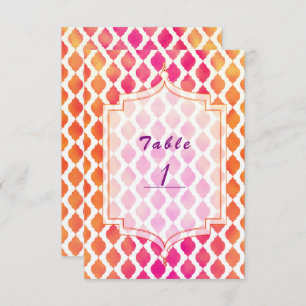 Invitation Thème de soirée marocaine rose & orange Numéro de