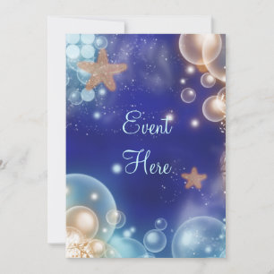 Invitation Thème de soirée plage étoile de mer bleue