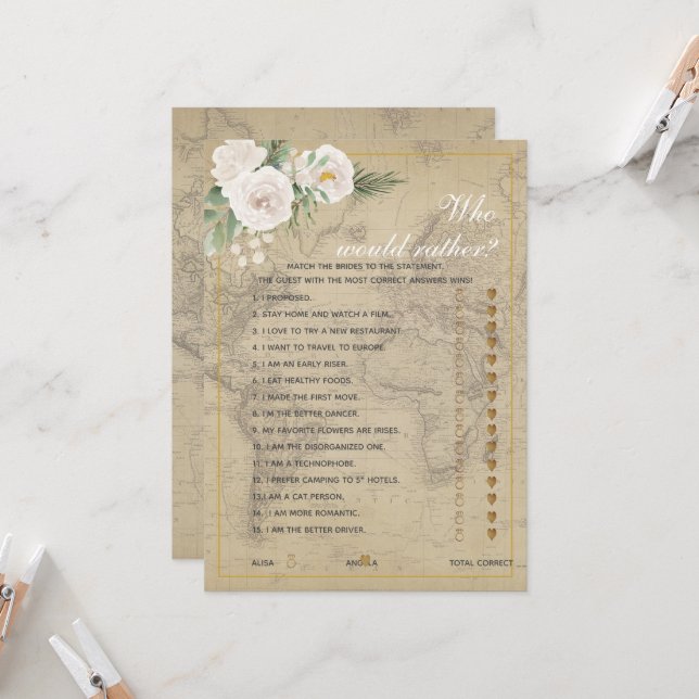 Invitation Thème de voyage Qui préfèrerait jeu de Fête des ma (Devant/Arrière en situation)