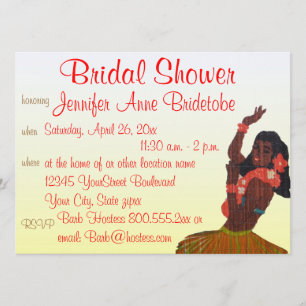 Invitation Thème d'Hawaï Luau de Fête de la mariée