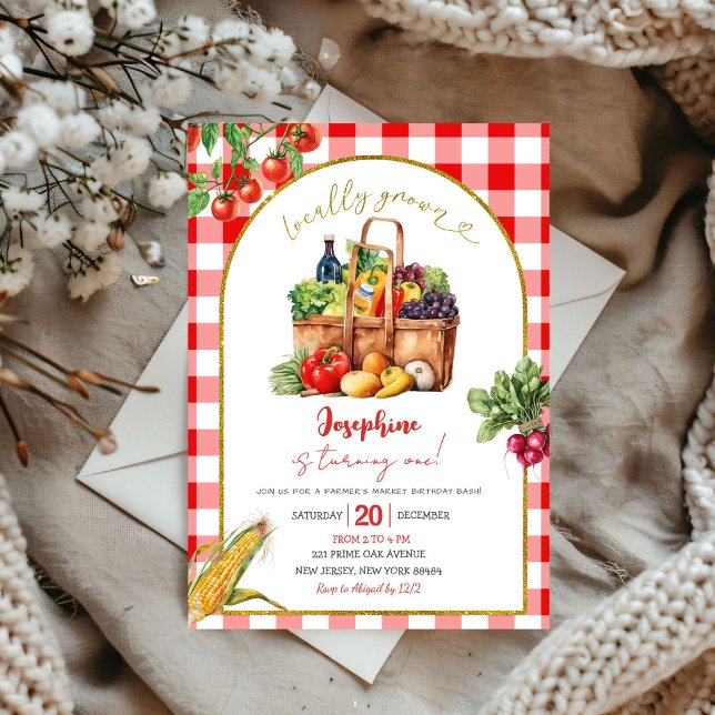 Invitation Thème du marché des fermiers cultivés localement A (Créateur téléchargé)