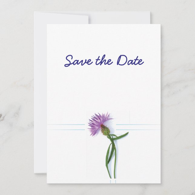 Invitation Thème Écossais, Mariage Celtique Thistle Save the  (Devant)